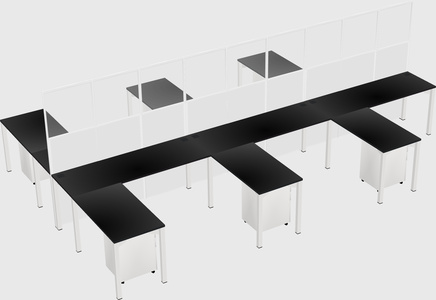 Shared l-shape cubicle
