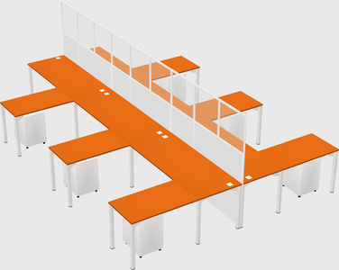 Shared l-shape cubicle