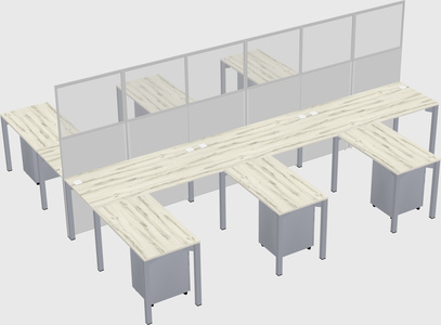 Shared l-shape cubicle
