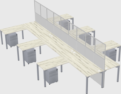 Shared l-shape cubicle