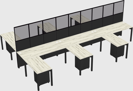 Shared l-shape cubicle
