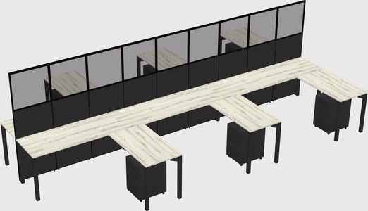 Shared l-shape cubicle