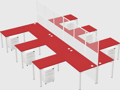 Shared l-shape cubicle