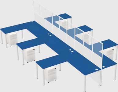 Shared l-shape cubicle