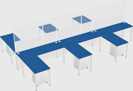 Shared l-shape cubicle