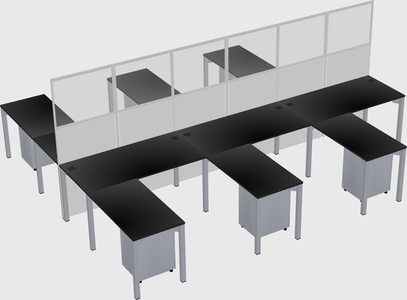 Shared l-shape cubicle
