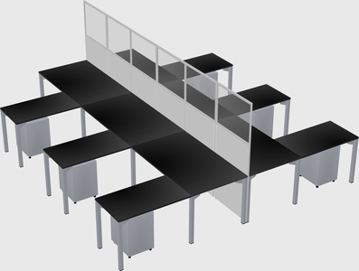 Shared l-shape cubicle