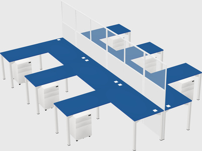 Shared l-shape cubicle