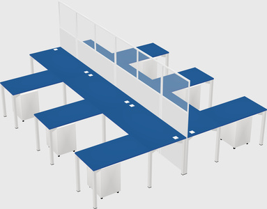 Shared l-shape cubicle