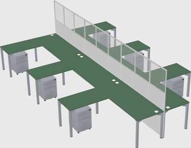 Shared l-shape cubicle