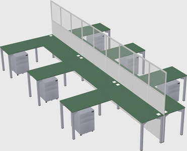 Shared l-shape cubicle