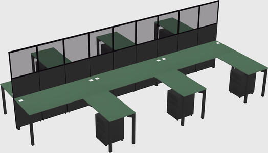 Shared l-shape cubicle