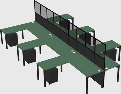 Shared l-shape cubicle