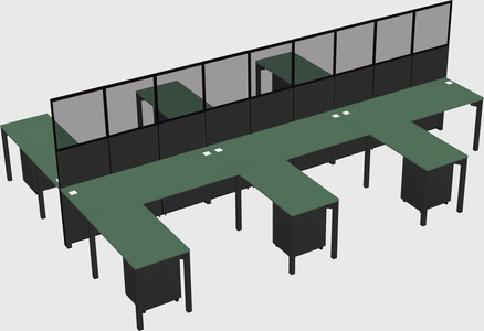 Shared l-shape cubicle