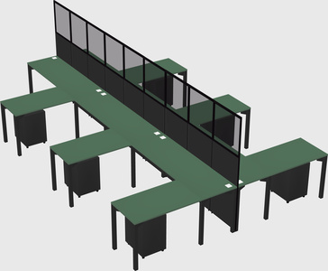 Shared l-shape cubicle