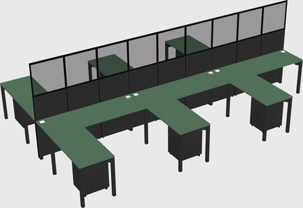 Shared l-shape cubicle