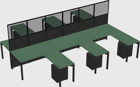Shared l-shape cubicle