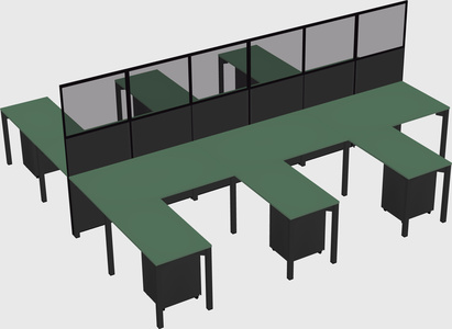 Shared l-shape cubicle