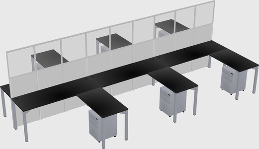 Shared l-shape cubicle