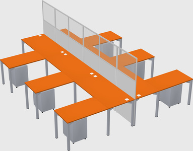 Shared l-shape cubicle