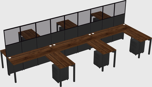 Shared l-shape cubicle