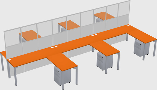 Shared l-shape cubicle