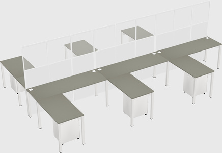 Shared l-shape cubicle