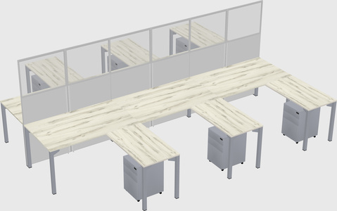 Shared l-shape cubicle