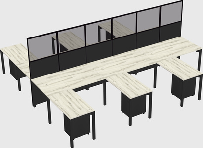 Shared l-shape cubicle
