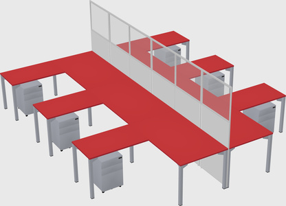 Shared l-shape cubicle