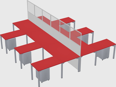 Shared l-shape cubicle