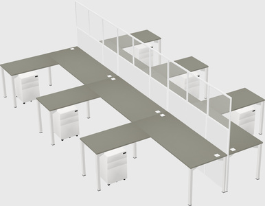 Shared l-shape cubicle