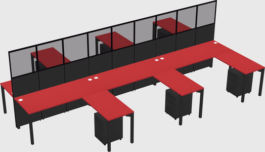 Shared l-shape cubicle