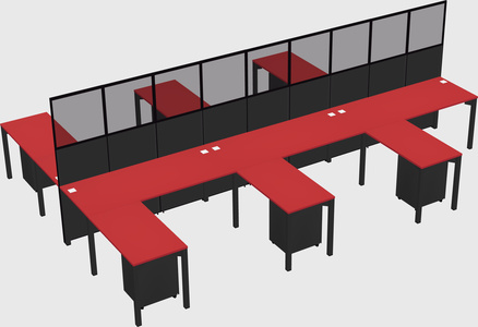 Shared l-shape cubicle