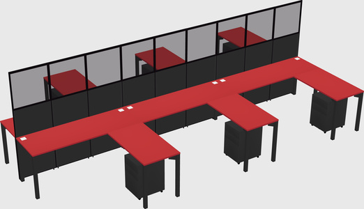 Shared l-shape cubicle