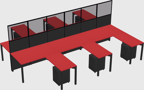 Shared l-shape cubicle