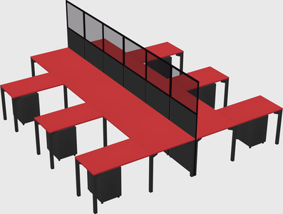 Shared l-shape cubicle