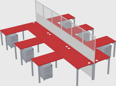 Shared l-shape cubicle
