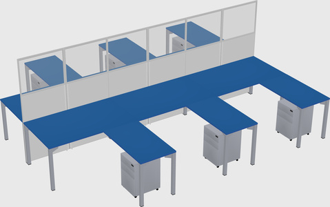 Shared l-shape cubicle