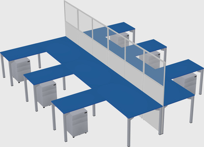 Shared l-shape cubicle
