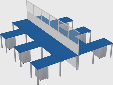 Shared l-shape cubicle