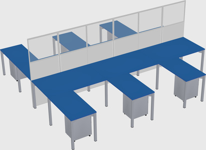 Shared l-shape cubicle