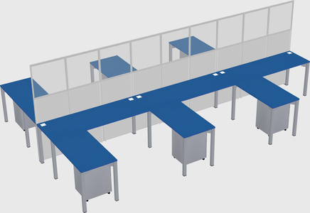 Shared l-shape cubicle