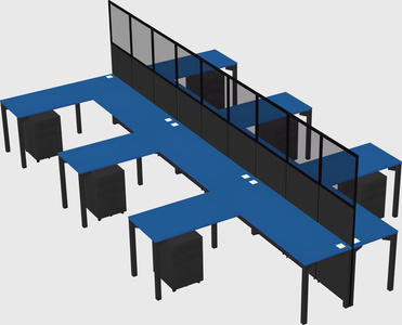 Shared l-shape cubicle