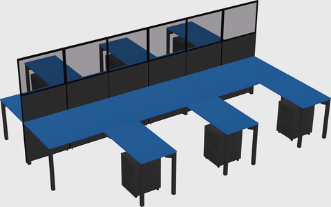 Shared l-shape cubicle