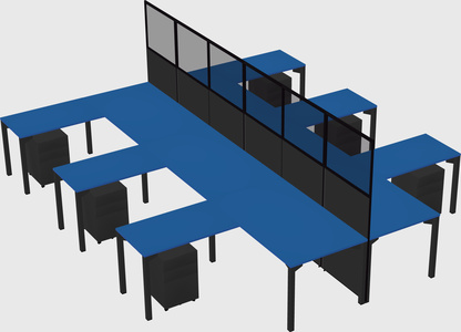 Shared l-shape cubicle