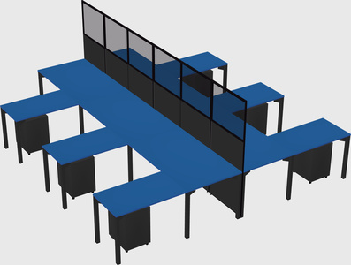 Shared l-shape cubicle