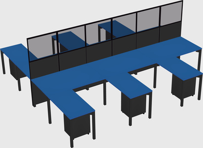 Shared l-shape cubicle