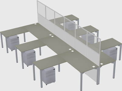 Shared l-shape cubicle