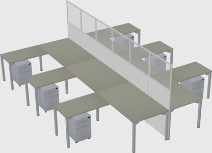Shared l-shape cubicle
